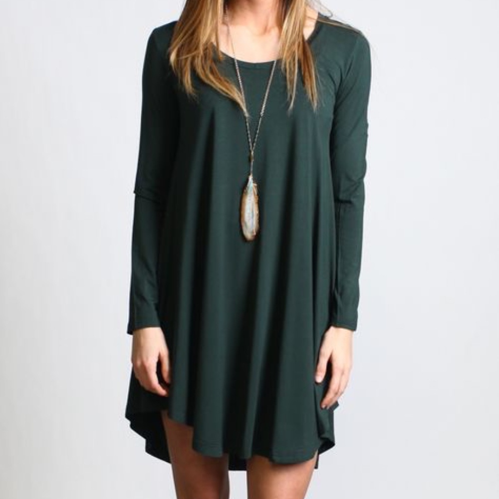 Dark green PIKO swing dress